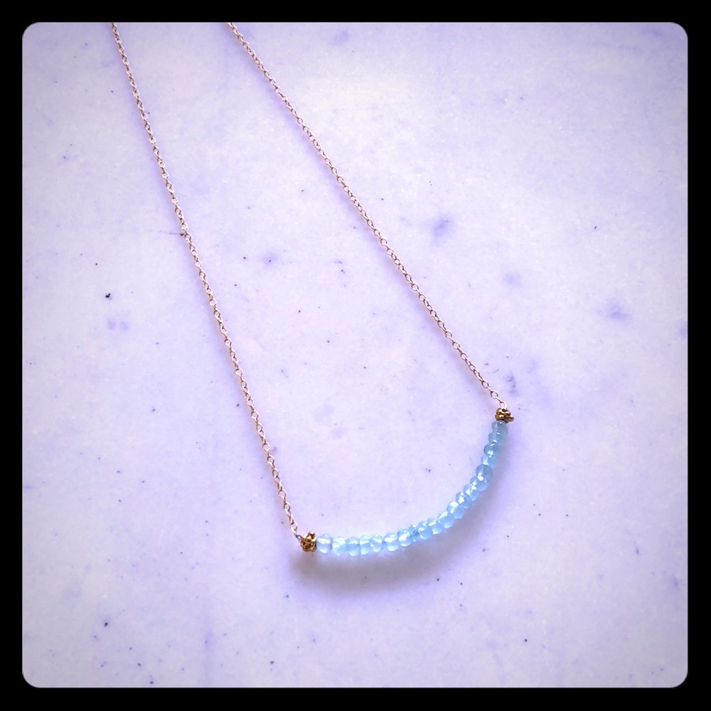 Aqua Marine birthstone necklace